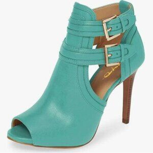 XYD Women Peep Toe Ankle Bootie High Heels Buckled Double Straps Cutout Fashion